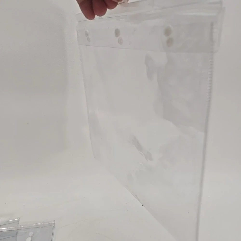 3 PCS. CLEAR PLASTIC STORAGE BAGS SNAP CLOSURE‎ HANGING TAB 13